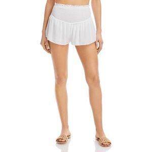 AQUA Women Smocked Shorts Cover-Up